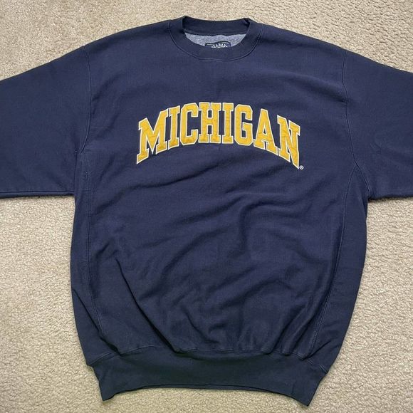 Vintage University of Michigan Steve and Barry’s Crew Sweatshirt XL Embroidered - Picture 2 of 8